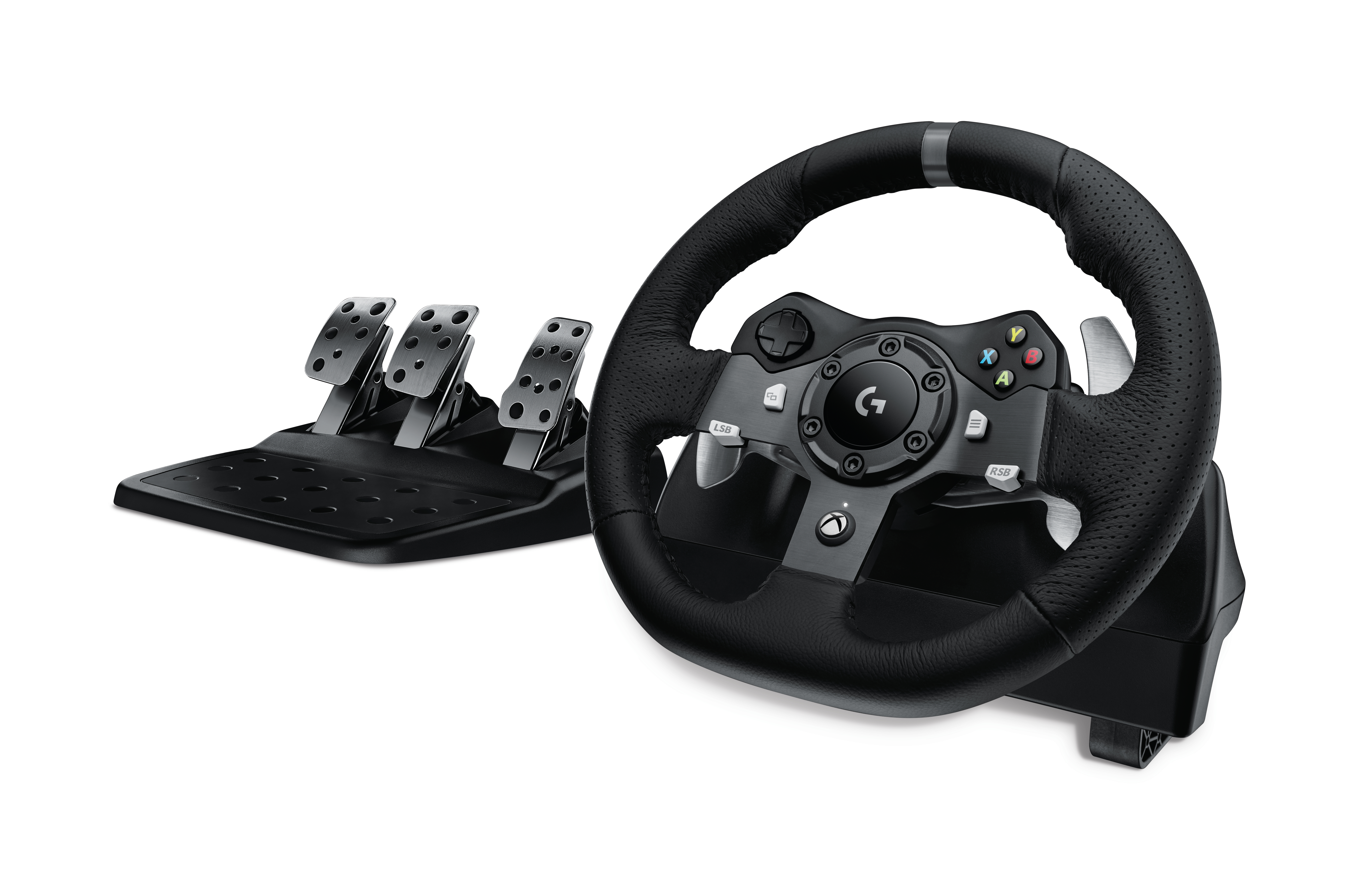 Logitech G920 Driving Force Racing Wheel – Gaming Accessory – Stainless steel paddle and hand stitched leather wheel